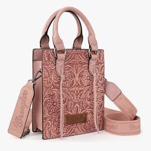 Wrangler Floral Embossed Pink Crossbody Bag